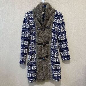 Freeway Sweater Faux Fur Lined Jacket Size Small